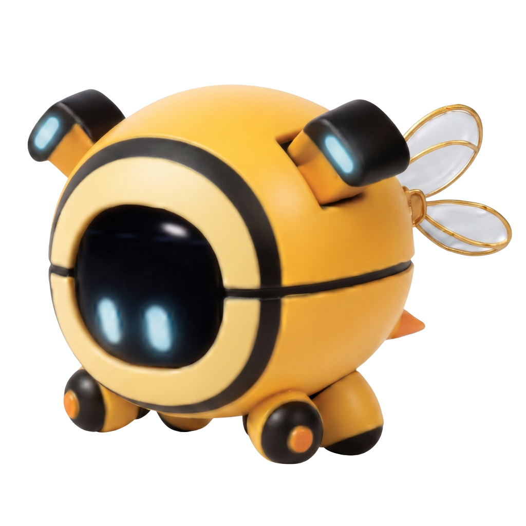 Mascote LUX4Maker segurando uma lanterna, iluminando o caminho da descoberta