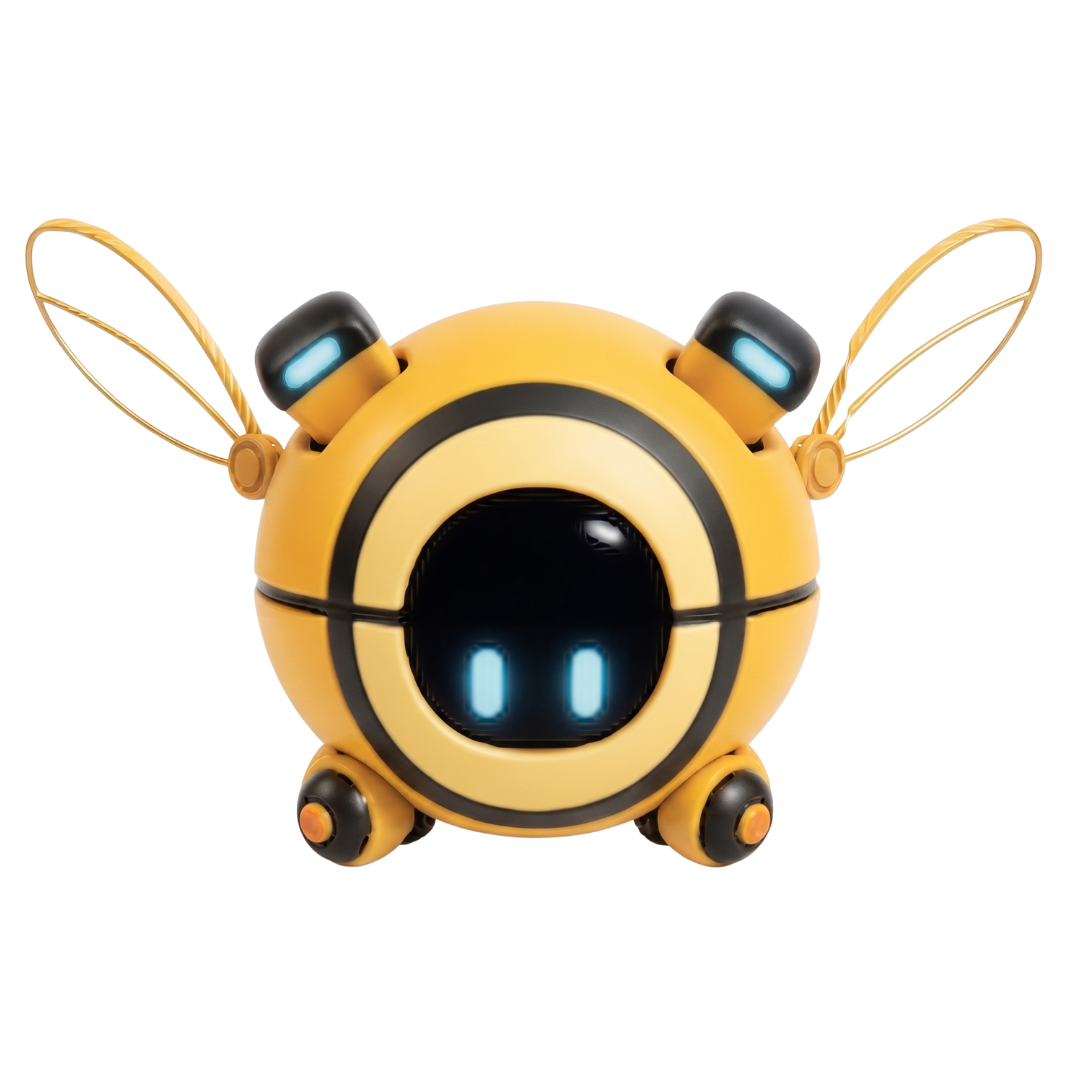 Mascote LUX4Maker de frente, pronta para conversar